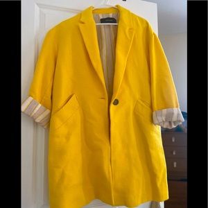 Zara basic yellow blazer